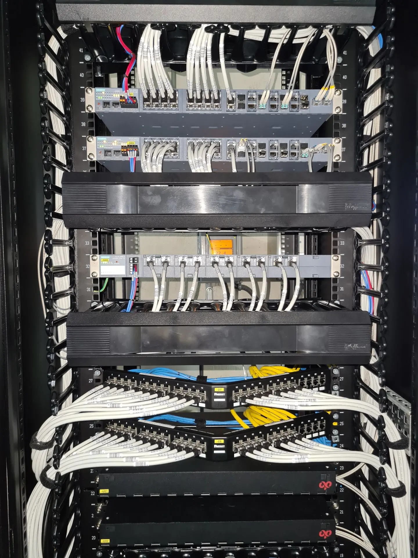 automatizacion red switch industrial  gabinete fibra optica